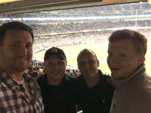 At the ball game: Tim, Mark, Andrew & Drew